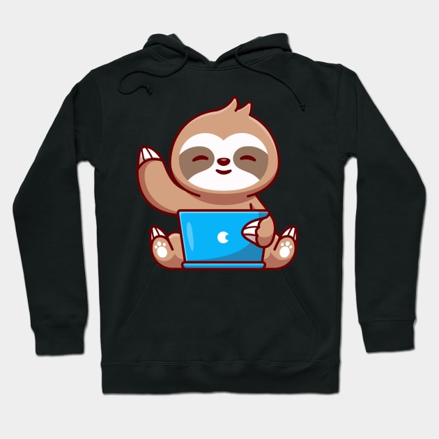 Tech-Savvy Sloth Hoodie by AdoreedArtist